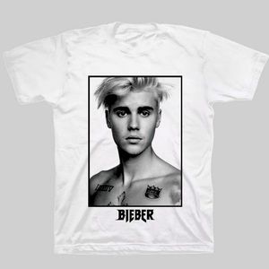Justin Bieber Short Sleeve Graphic T-Shirt - White
